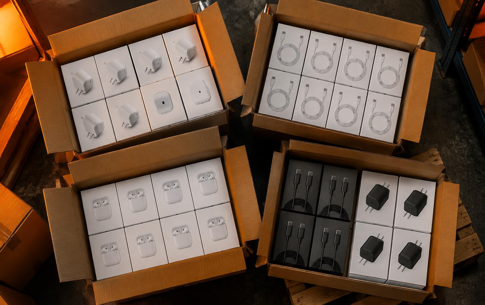 Cases of HOCO phone accessories ready to ship